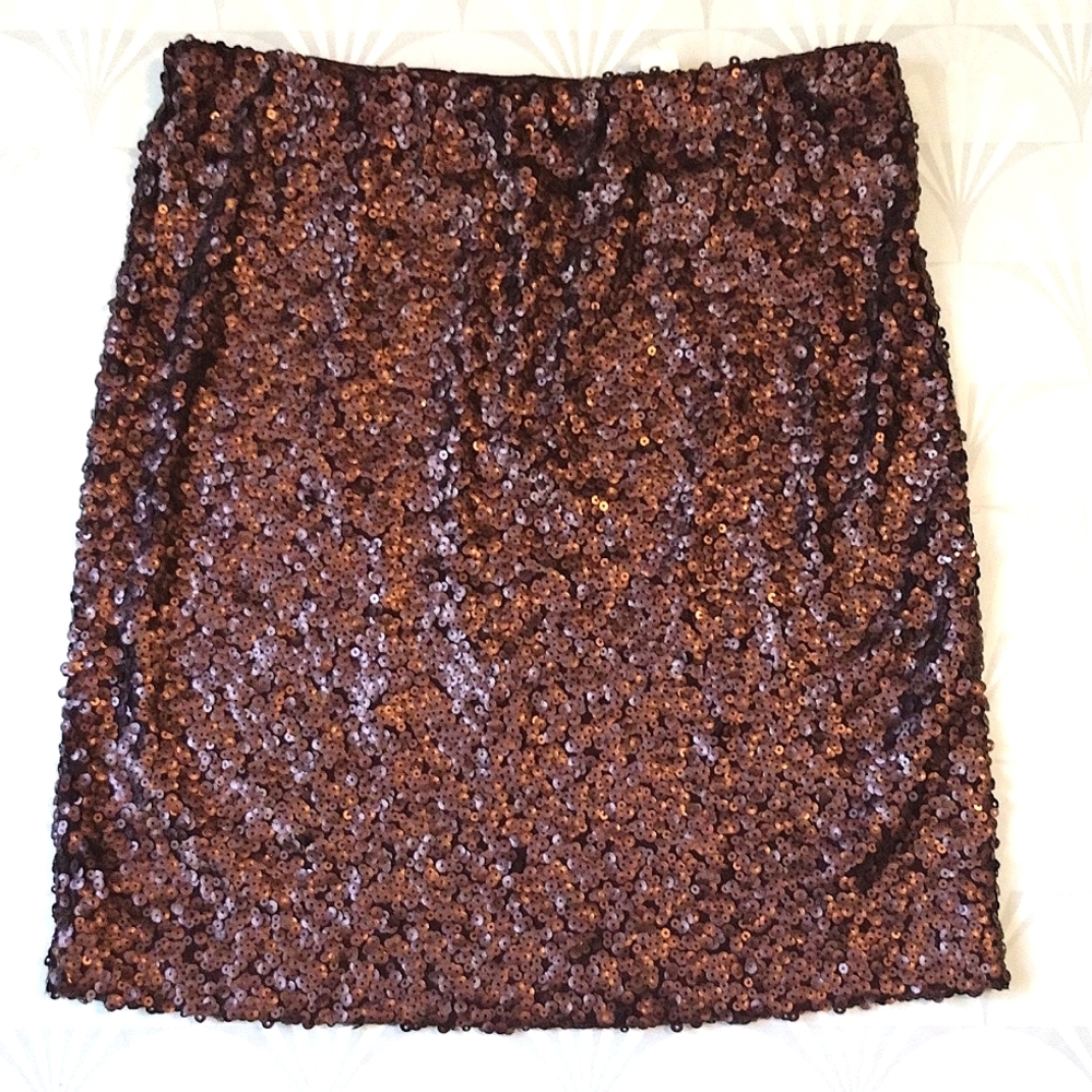NWOT New York & co chocolate sequin skirt